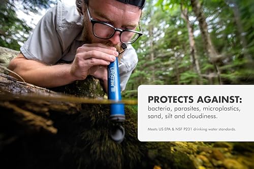 LifeStraw Personal Water Filter for Hiking, Camping, Travel, and Emergency Preparedness, 5 Pack, Blue - Image 6