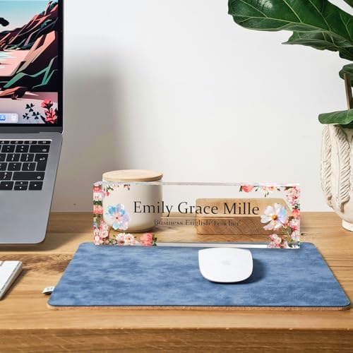 Personalized Acrylic Office Desk Name Plate with Name and Title Printing - Image 3