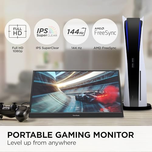 ViewSonic VX1754 17 Inch 1080p Portable Gaming Monitor, IPS 144Hz Display - Image 2