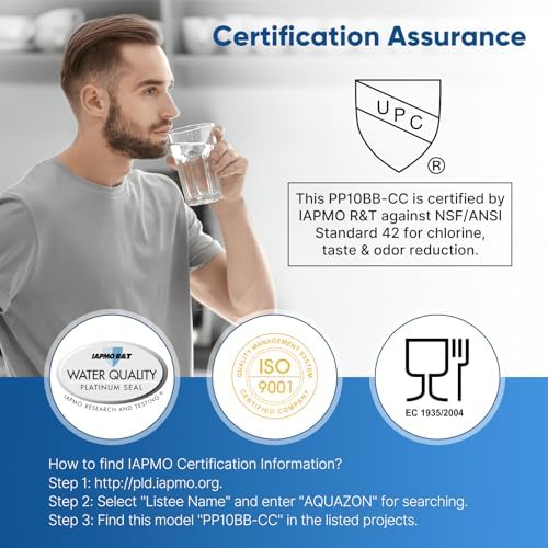 PUREPLUS 5 Micron 10"x4.5" Whole House Sediment & Carbon Water Filter,4PACK - Image 2