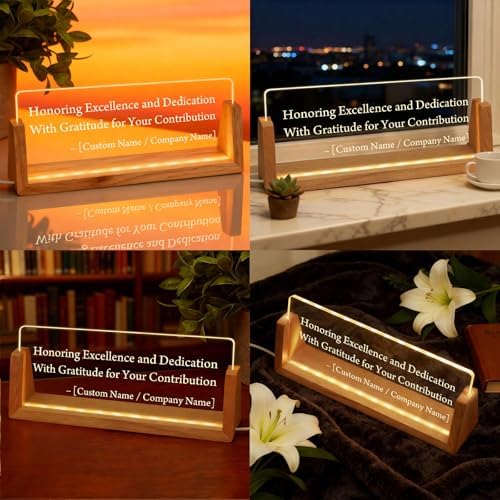 Personalized LED Name Plate for Desk, Light Up Acrylic Office Decor - Image 2