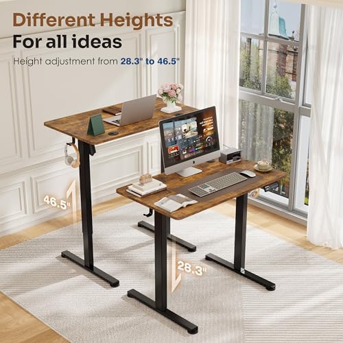 Monomi 35" x 24" Small Electric Standing Desk,Whole Piece Desktop,Brown - Image 3