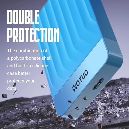 YOTUO 500GB External Hard Drive, Portable Storage Expansion HDD, USB 3.0 & USB-C for PC, Mac, Desktop, Laptop, Smartphone, PS4, Xbox One, Xbox 360, Office & Game Blue - Image 5