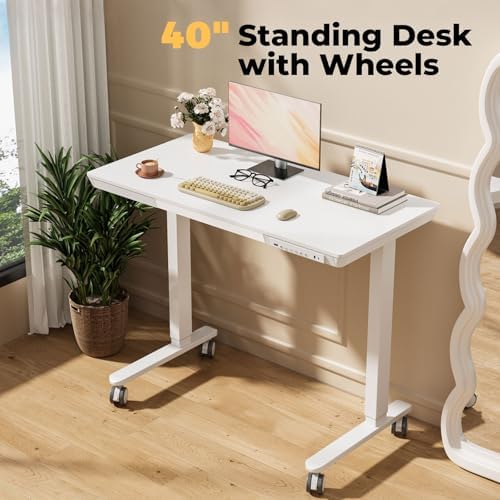 40" Electric Stand up Desk with Drawer, Height Adjustable - Image 4