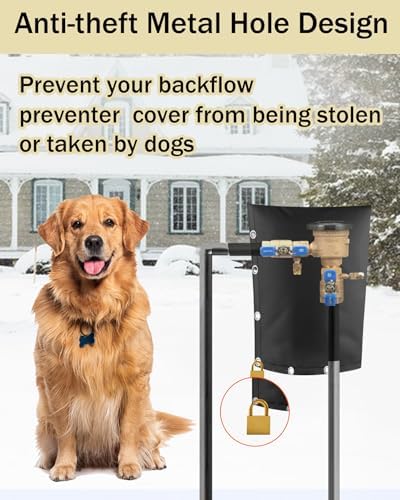 Backflow Preventer Pipe Insulation Cover (5°F), POROLIR 24"X13" Thicker Pressure Vacuum Breaker Cover, Water Well Pump Sprinkler Valve Cover for Winter Freeze Protection, Black - Image 6