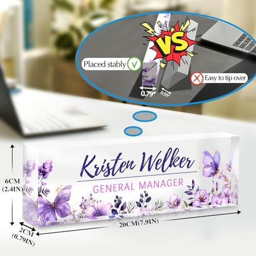Desk Name Plate Personalized, Custom Name Plate for Desk, Personalized Teacher Appreciation Gifts for Desk Decor, Office Gifts for Coworkers Employees Boss, Teacher, Social Worker (Made in USA) - Image 6