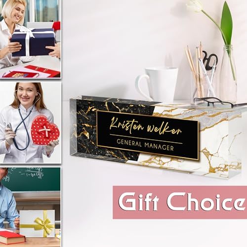 Custom Name Plate for Desk, Acrylic Desk Name Plate Personalized, Employee Appreciation Gifts, Office Desk Accessories for Woman Teacher Nurse, Coworker Gifts for Manager Assistant - Image 3
