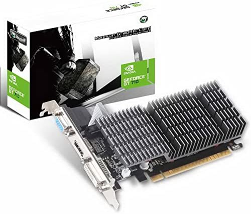 maxsun GEFORCE GT 710 4GB Low Profile Ready Small Form Factor Video Graphics Card GPU Support DirectX12 OpenGL4.5, Low Consumption, VGA, DVI-D, HDMI, HDCP, Silent Passive Fanless Cooling by MAXSUN