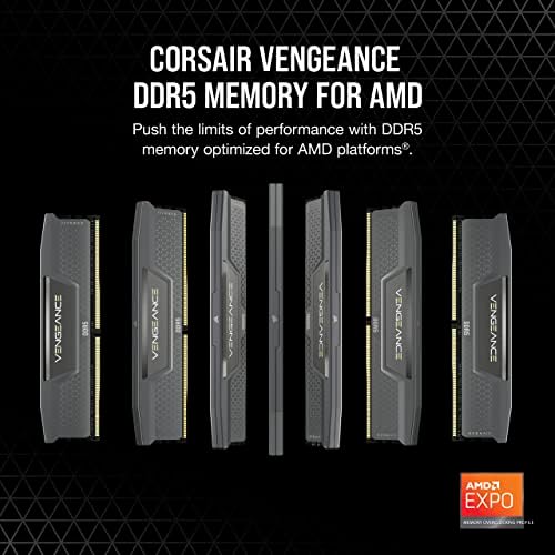 CORSAIR VENGEANCE DDR5 64GB (2x32GB) DDR5 5200MHz CL40 AMD EXPO Intel XMP iCUE Compatible Computer Memory – Gray (CMK64GX5M2B5200Z40) - Image 2