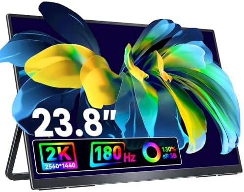 VisionOwl Portable Monitor for Laptop, IPS USB-C HDMI Travel Second Monitor for MacBook Pro Air, PC, PS5, Xbox, Portable Second Screen, Built-in Kickstand, Speakers, VESA Mountable, 23.8 Inch by Seethewholeworldclearly