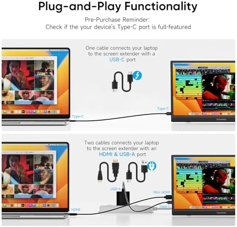 Dopesplay 15.6" Portable Monitor, FHD 1080P Laptop Screen Extender - Image 4