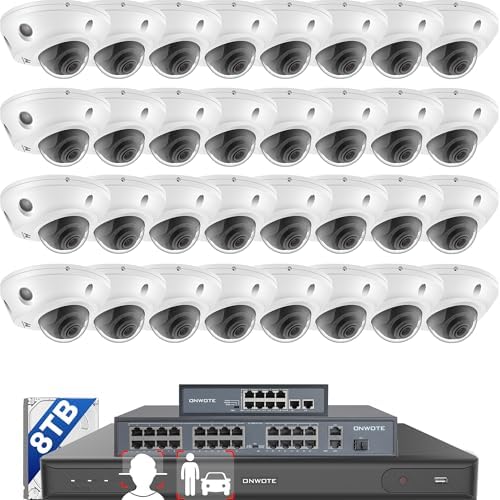 ONWOTE 32 Channel Security Camera System, 6K NVR, 32x 4K 8MP PoE IP Cameras by ONWOTE