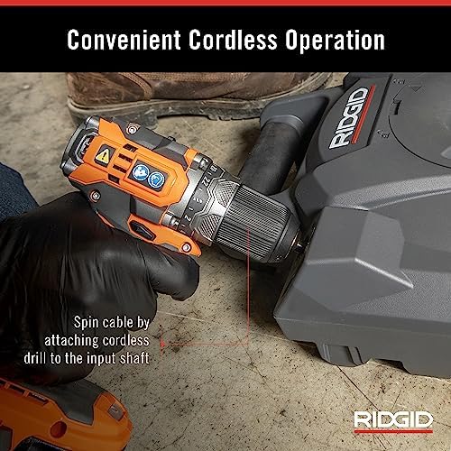 RIDGID 74978 K9-12 FlexShaft 1/4" x 30' Wall-to-Wall Professional Drain Cleaning Machine, Compact Drain Cleaner for 1-1/4" to 2" Pipes - Image 5