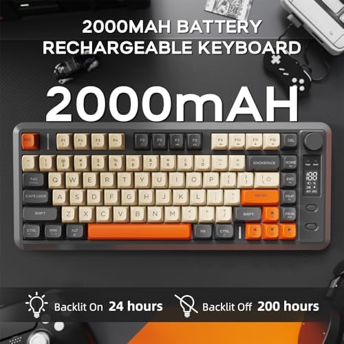 Free wolf M75 Wireless Gaming Keyboard Mechanical Feel Membrane - Dark Grey - Image 5