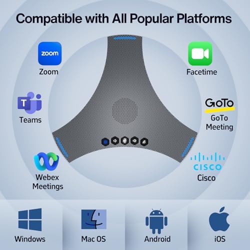 Conference Speaker and Microphone - Bluetooth Speakerphone with Daisy Chain, AI Noise Cancellation, Voice Enhancement, Support Wireless Dongle, USB Connection, Compatible with All Meeting Rooms - Image 6