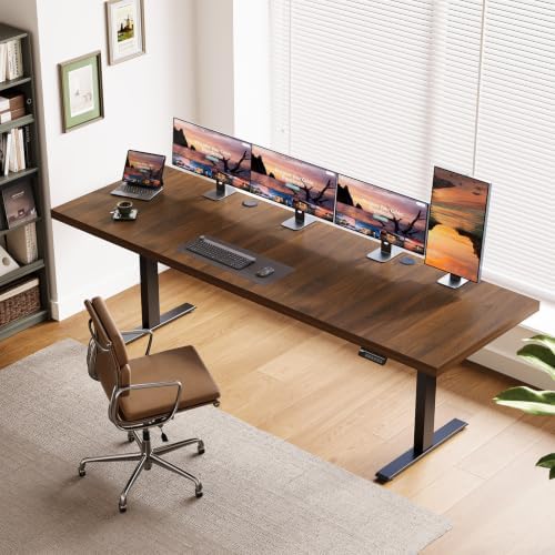 OffiGo 79 Inch Executive Electric Standing Desk Height Adjustable, Walnut - Image 2