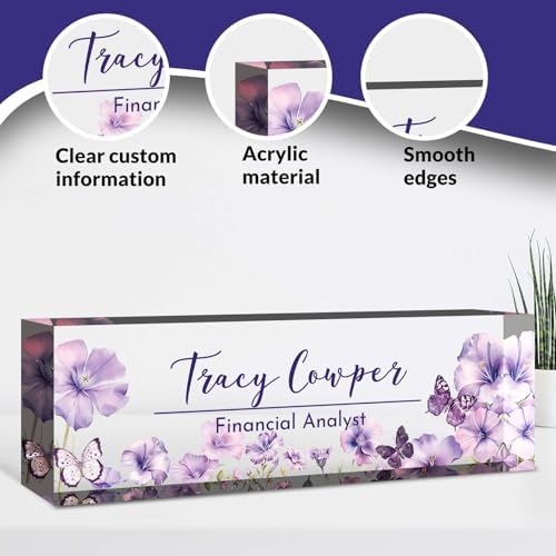 Desk Name Plate Personalized, Custom Name Plate for Desk, Acrylic Desktop Accessories, Office Gift & Decor for Women Men, Teacher Nurse Boss Employee Appreciation Gifts - Image 3