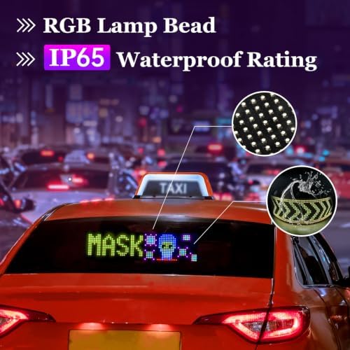 GOTUS LED Sign for Car,Scrolling LED Sign,Flexible, Bluetooth APP,DIY Design Animations,Text, Graffiti (13"x 4") - Image 4