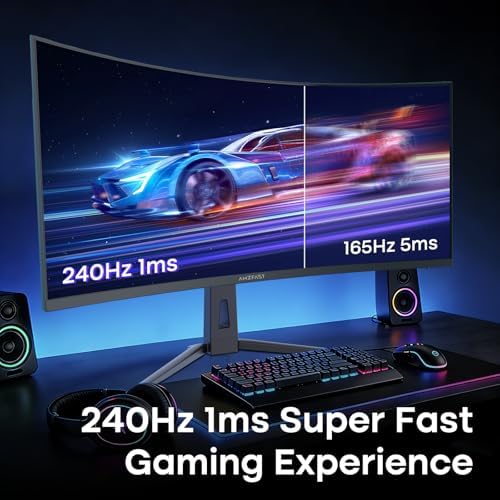 Amzfast 34 Inch 240Hz Curved Gaming Monitor UWQHD (3440x1440), AMZG34C8 Pro - Image 4