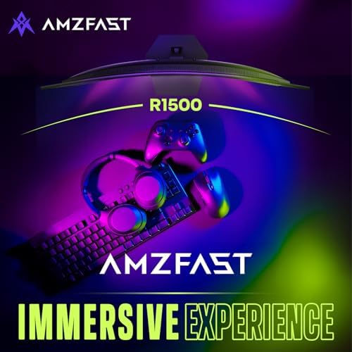 Amzfast 27 inch 200Hz Curved Gaming Monitor, FHD 1080p with Built-in Speakers, FreeSync, MPRT 1ms, 130% sRGB, 3000:1, 1500R, VESA Mount, HDMI 2.0&DP 1.4, 12 Months Warranty Exchange, AMZG27C1 - Image 5