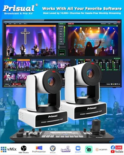 Prisual 4K60 NDI HX3 AI Auto Tracking PTZ Camera, 30X Optical Zoom, Freed, PoE+, 3G-SDI, HDMI, USB, LAN, Metal Housing, Synchronous Belt Drive for Church Worship, Auditorium. TEM-4K30N PRO - Image 5