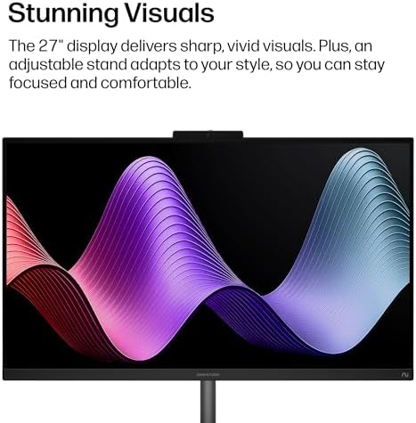 HP OmniStudio 27 inch All-in-One Desktop Next Gen AI PC, FHD Display, AMD Ryzen AI 7 445, 16 GB RAM, 512 GB SSD, AMD Radeon 840M Graphics, Windows 11 Home, Jet Black, 27-cw0102 (2026) - Image 3