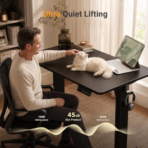 Claiks Electric Standing Desk 35x20 Inch Adjustable Desk, Black - Image 7