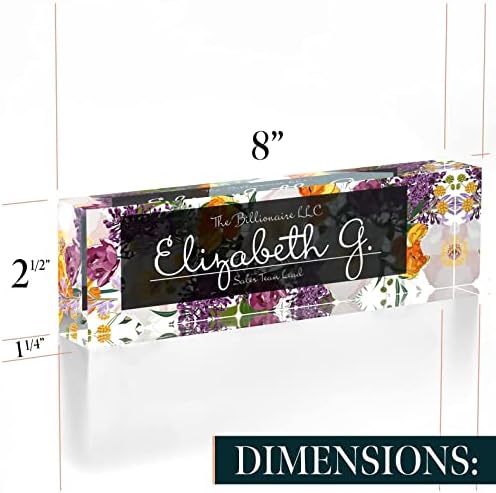 Desk Name Plate Personalized, Custom Name Plates 2½/x8 Inches, Thick Crystal-Clear Acrylic, Gift Box, Office Desk Decor. USA Made by ACRYLUXE (Vaseful) - Image 7