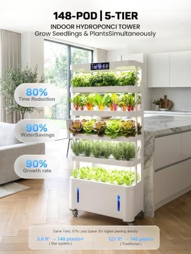 Large Hydroponics Growing System, 148-Pod Vertical Hydroponic Tower Garden - Image 2