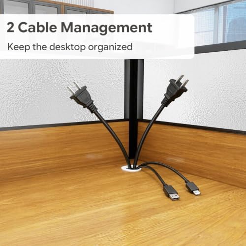 4 Person Cubicle Desk Workstation w/Mute Partitions & Cabinet, Dark Walnut - Image 5