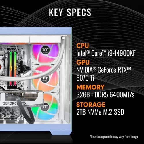 Thermaltake LCGS View i1470TH-380 Gaming Desktop (Intel® Core™ i9-14900KF, ToughRam 32GB DDR5 6400MT/s RGB Memory, NVIDIA® GeForce RTX™ 5070 Ti, 2TB NVMe M.2, WiFi, Windows 11) V38H-Z790-57T-LCS - Image 2