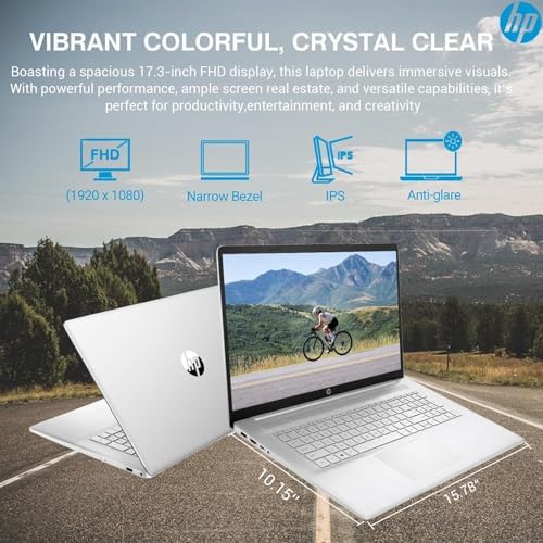 HP 17 Laptop Essential Computer, 17.3 IPS FHD Business PC, 6-Core AMD Ryzen 5, 16GB RAM, 1.5TB Storage (1TB SSD + 500GB Ext), Windows 11 Pro Copilot AI Lifetime Office, HubxcelAccesory, Number Pad - Image 5