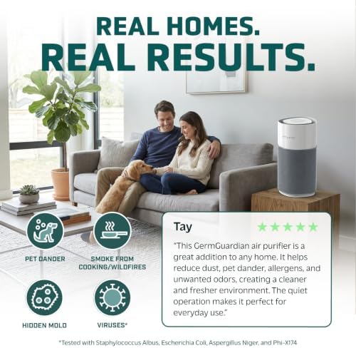 GermGuardian AirSafe+ XL HEPA Smart Air Purifier - 21" - AP3250 - Gray - Image 2