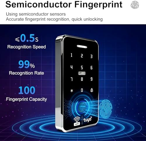 WiFi TUYA Security Access Control System Kit: Waterproof, Fingerprint, Password, RFID Keyboard Lock, 600lb Magnetic Lock, Smart Remote Door Opener, App WG26 Doorbell, Sensor Switch - Image 5