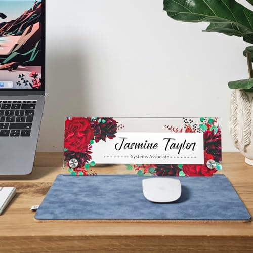 Personalized Acrylic Office Desk Name Plate with Standoff Barrels - Image 3