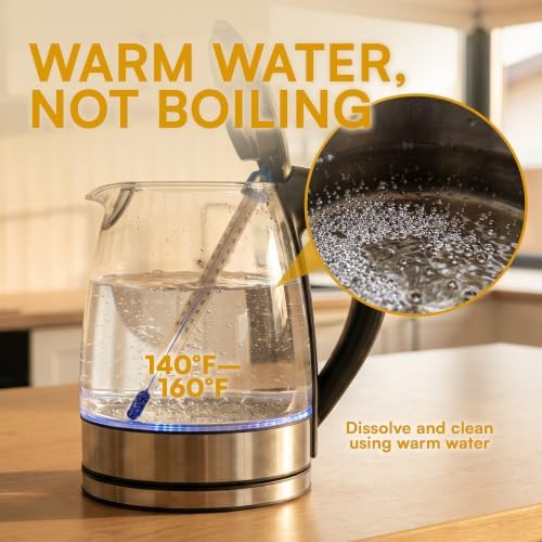 Electric Kettle Descaler Cleaner Tablets, 24-Pack Water Distiller Cleaner, Hard Water Limescale Remover, Dual Sulfamic and Citric Acid For Cleaning Coffee Machine, Ice Maker, Tea Maker - Image 4