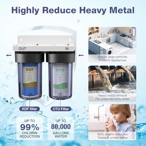 SimPure Whole House Water Filter System 2-Stage Clear 10" *4.5" KDF - Image 2