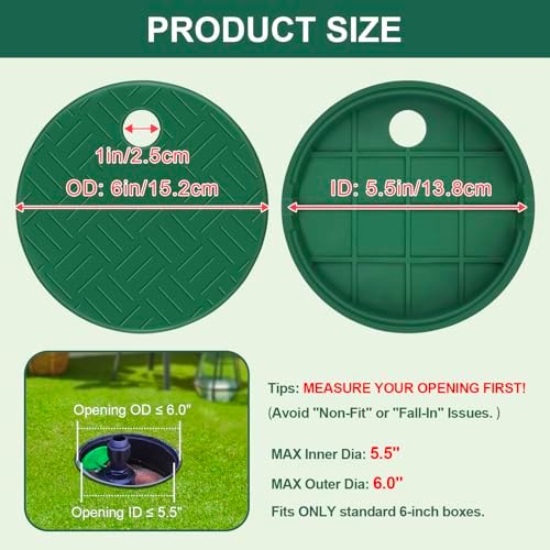 Dayker 2PCS Sprinkler Valve Box Cover, ID 5.5" OD 6" Valve Box Lid - Image 2