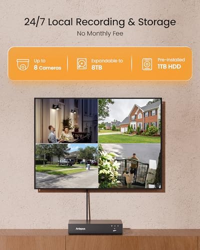 Anlapus 4K Security Camera System, 4Pcs 8MP Wired Dome Cameras, 1TB HDD - Image 6