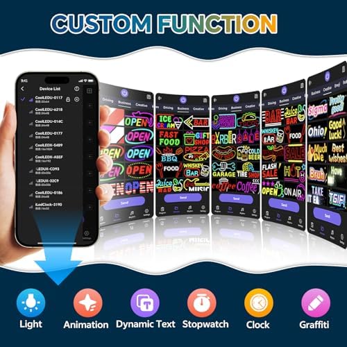 RAYHOME Dual Row LED Open Sign, 20"x12" Colorful Huge Bright Advertising open signs for business, Programmable Electric Scrolling Display with Remote for Business Store Bar Hotel - Image 3