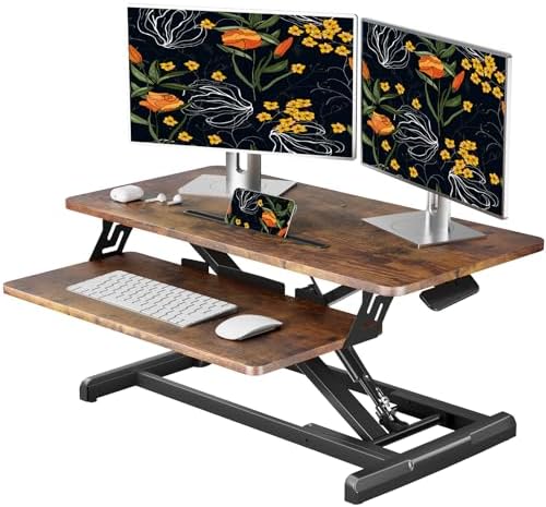 JOY worker Standing Desk Converter, 32" Height Adjustable Sit Stand Riser by JOYworker