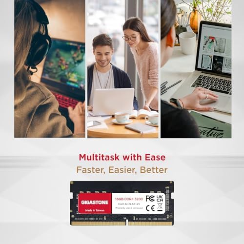 【DDR4 RAM Laptop Only】 GIGASTONE 32GB Kit (2x16GB) DDR4 3200MHz (2933MHz or 2666MHz) PC4-25600 (PC4-23400, 21300) CL22 1.2V SODIMM 260 Pin Unbuffered Non ECC High Performance Notebook Memory Upgrade - Image 7