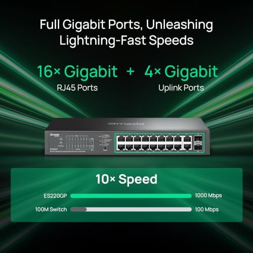 Omada ES220GP, 16 Port Gigabit Easy Managed PoE Switch - Image 2
