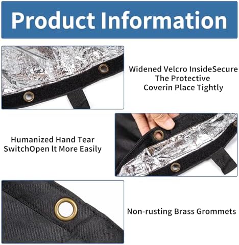 Insulated Backflow Preventer Pouch - Outdoor Pipe Insulation for Winter, Well Pump & Sprinkler Valve Protection (Black 24" W×24" H) - Image 3