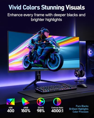 KOORUI 34 Inch 240Hz WQHD 3440x1440 Ultrawide Curved Gaming Monitor, 1500R - Image 4