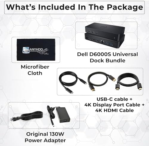 Dell D6000S Universal Docking Station USB-C USB-A with HDMI & DisplayPort - Image 2
