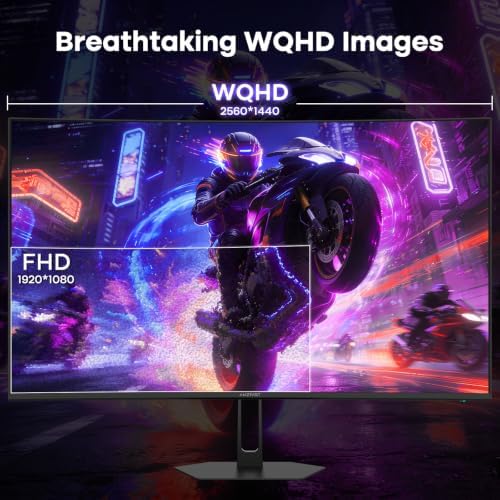 Amzfast 27 Inch WQHD 2560 * 1440 Curved Gaming Monitor 180Hz OD 1ms - Image 4