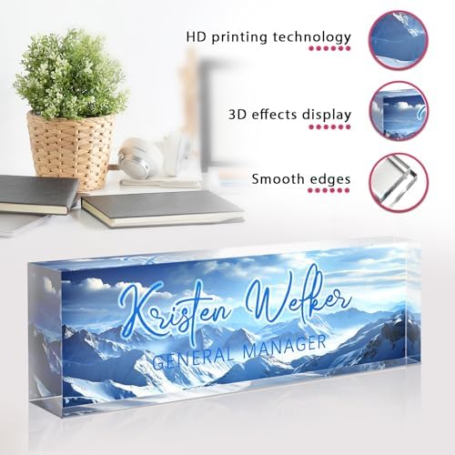 Custom Office Name Plate for Desk - Desk Name Plate Personalized Gifts for Coworkers, Boss, Employees, Teacher, Nurse - Office Desk Decor for Women Men - Employee Appreciation Gifts (Mountain Peak) - Image 6