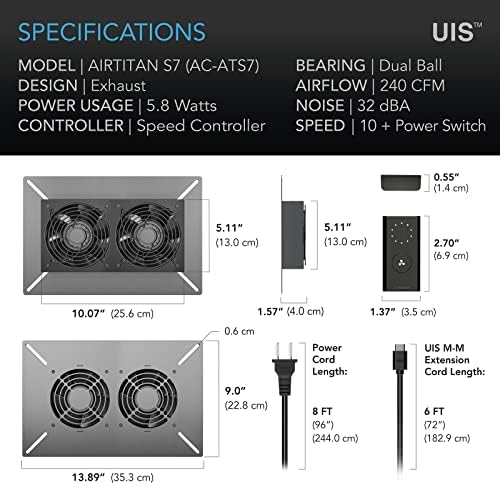 AC Infinity AIRTITAN S7, Ventilation Fan 12" with Speed Controller - Image 6
