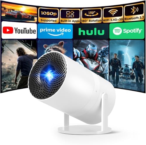 [Built-in Apps] Mini Projector with Wifi and Bluetooth 1080P Supported by TecaKiProjector
